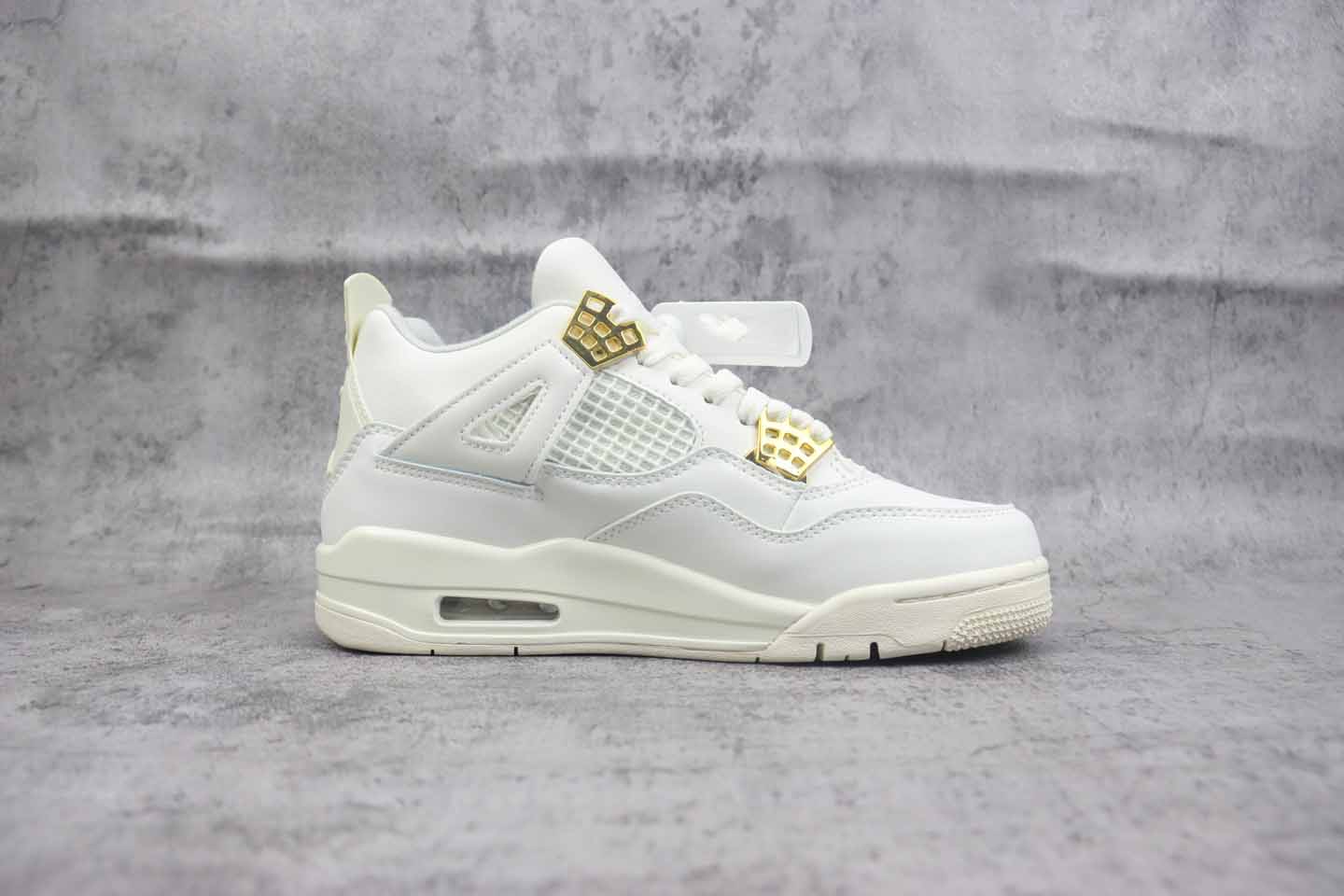 AJ4 Unisex "Vivid Sulfur" Sneakers Shoes (AQ9129-170 )