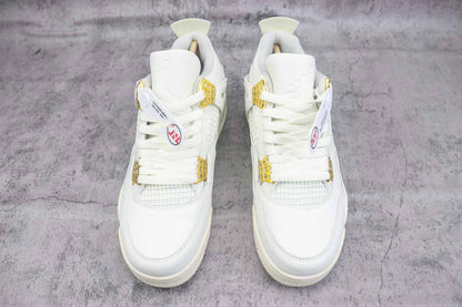 AJ4 Unisex "Vivid Sulfur" Sneakers Shoes (AQ9129-170 )